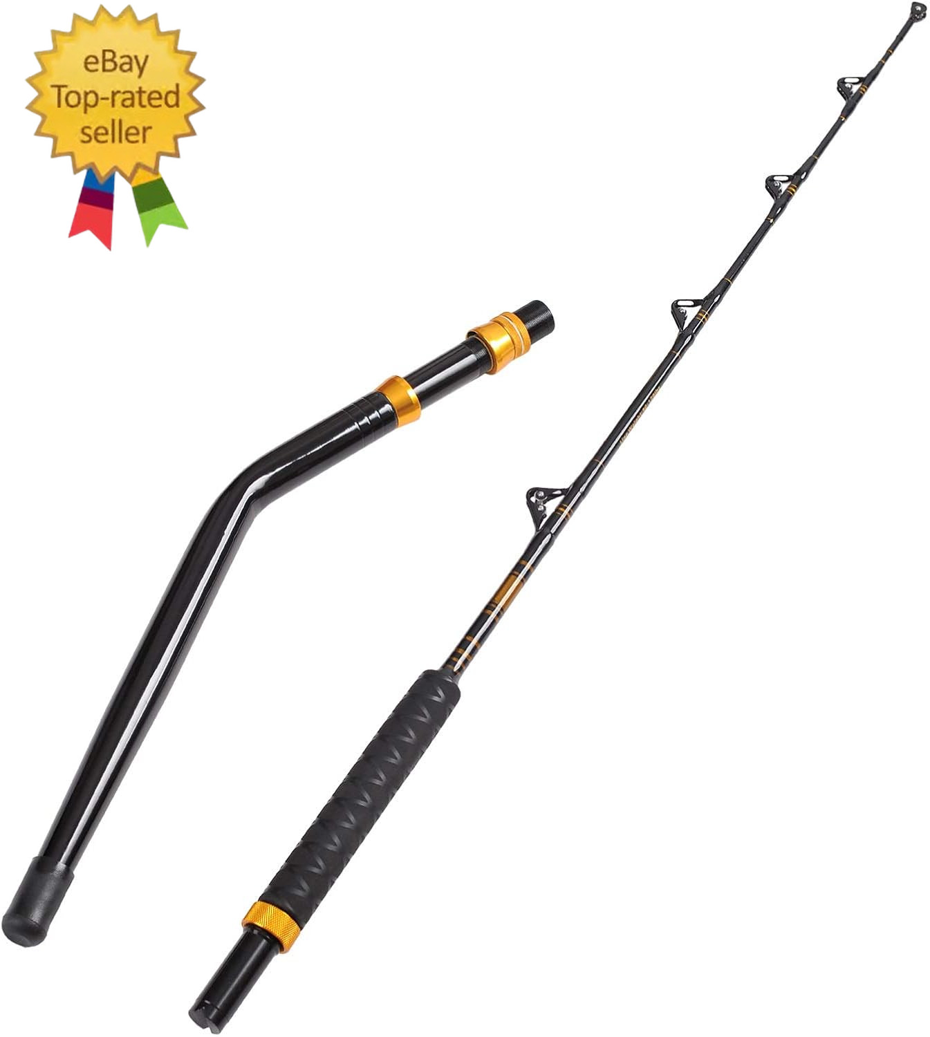 Bent Butt Fishing Rod 2-Piece Saltwater Offshore Trolling Rod Big Game Roller Ro