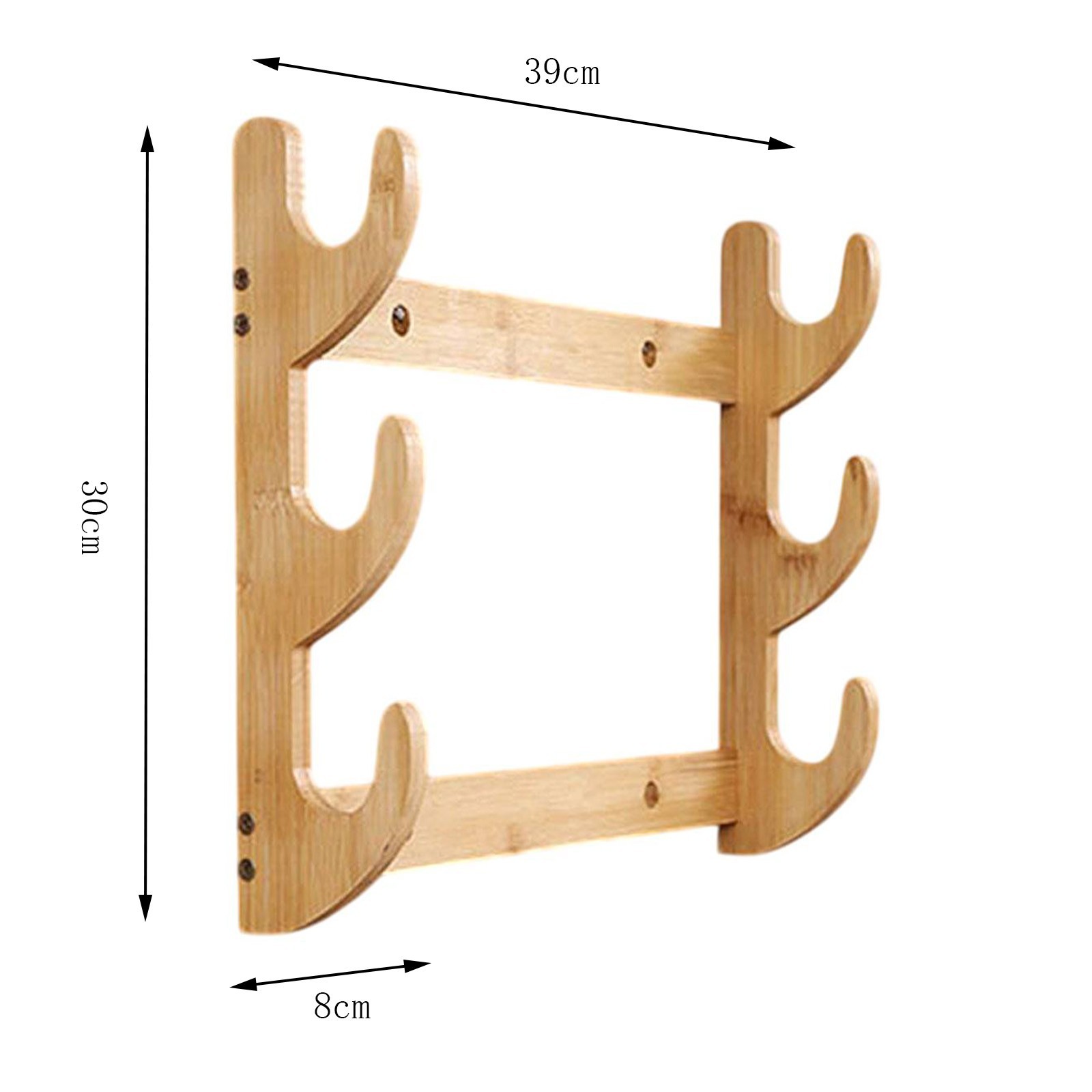 Fishing Rod Rack Wall Mount Wooden Horizontal Fishing Tackle Organizer