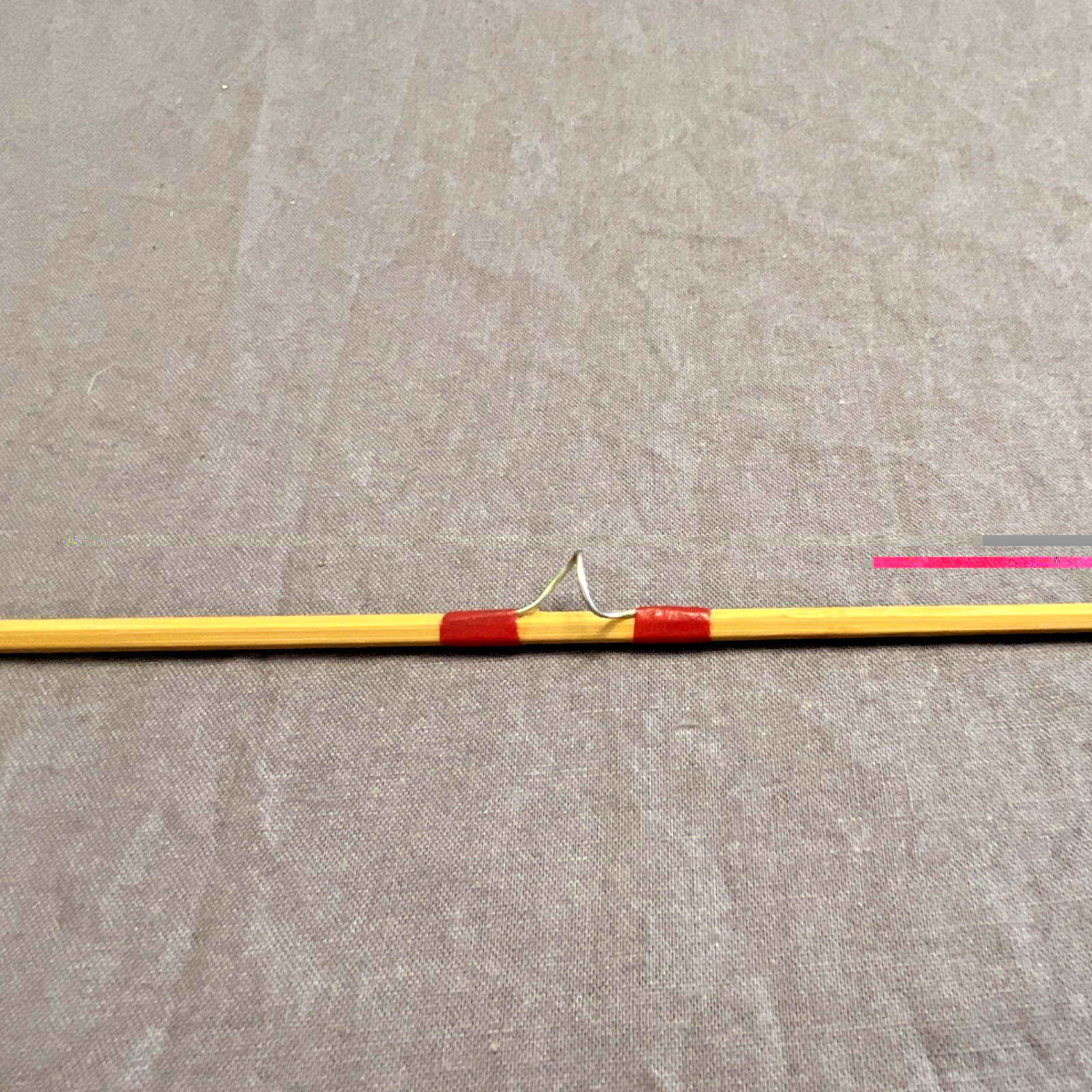 Waterloo Creek Tournament Pro Bamboo 34in Yellow Red Cork Handle Fishing Rod