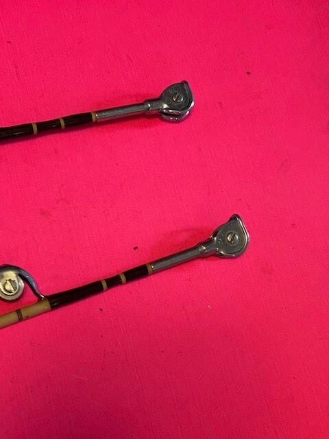 VINTAGE CUSTOM BUILT 7 FOOT IGFA 20 OR 30 POUND CLASS FISHING RODS MATCHING PAIR