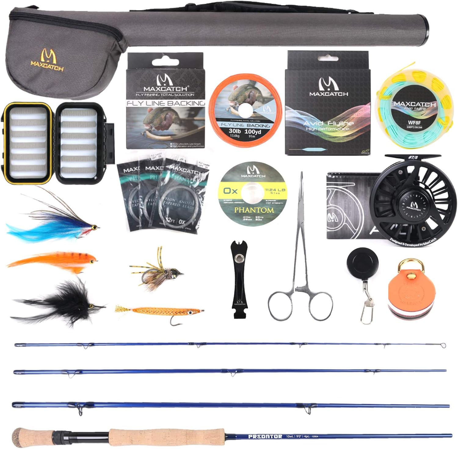 M MAXIMUMCATCH Maxcatch Predator Big Game and Saltwater Fly Fishing Rod: 7’11”/