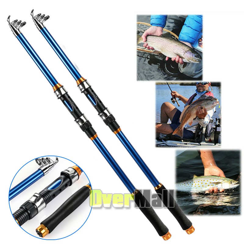1-5X Carbon Fiber Spinning Rod Telescopic Fishing Rod 2.1M Casting Lure Pole