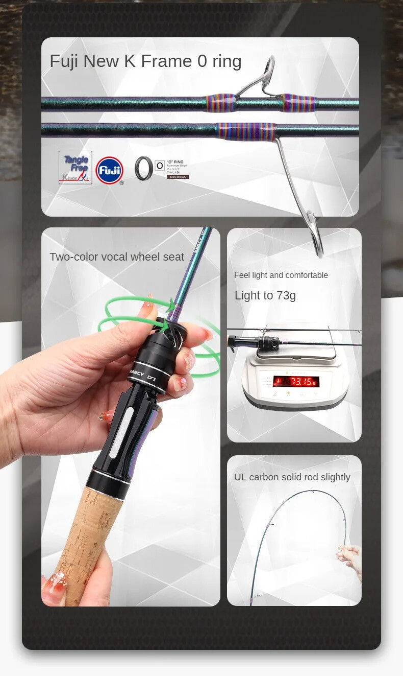 Fishing Rod Casting Rod Spinning Rod UL Carbon Fiber Fishing Rod 2 Sections Fast
