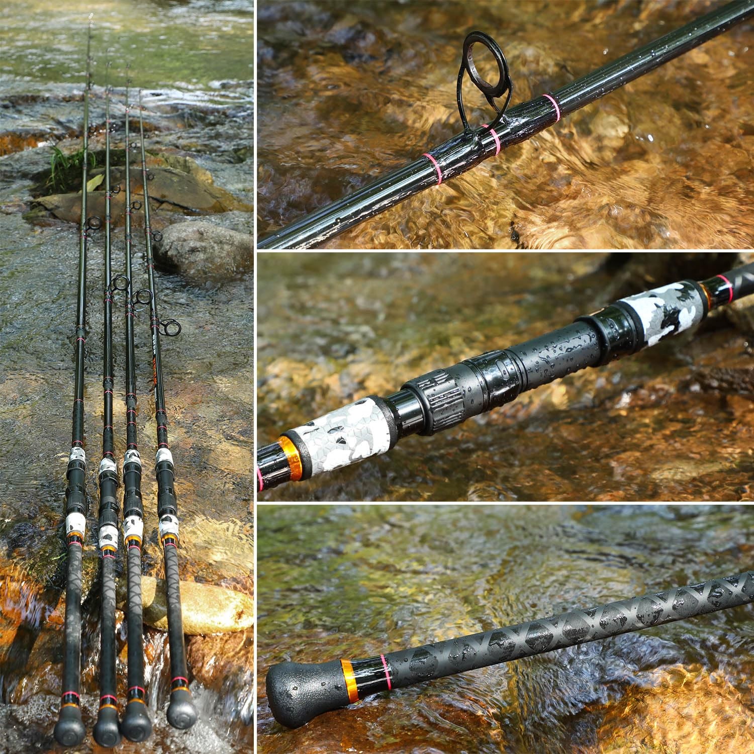 Sougayilang Surf Fishing Rod Portable Travel MH/H Surf Spinning Rod 4 Piece Carb