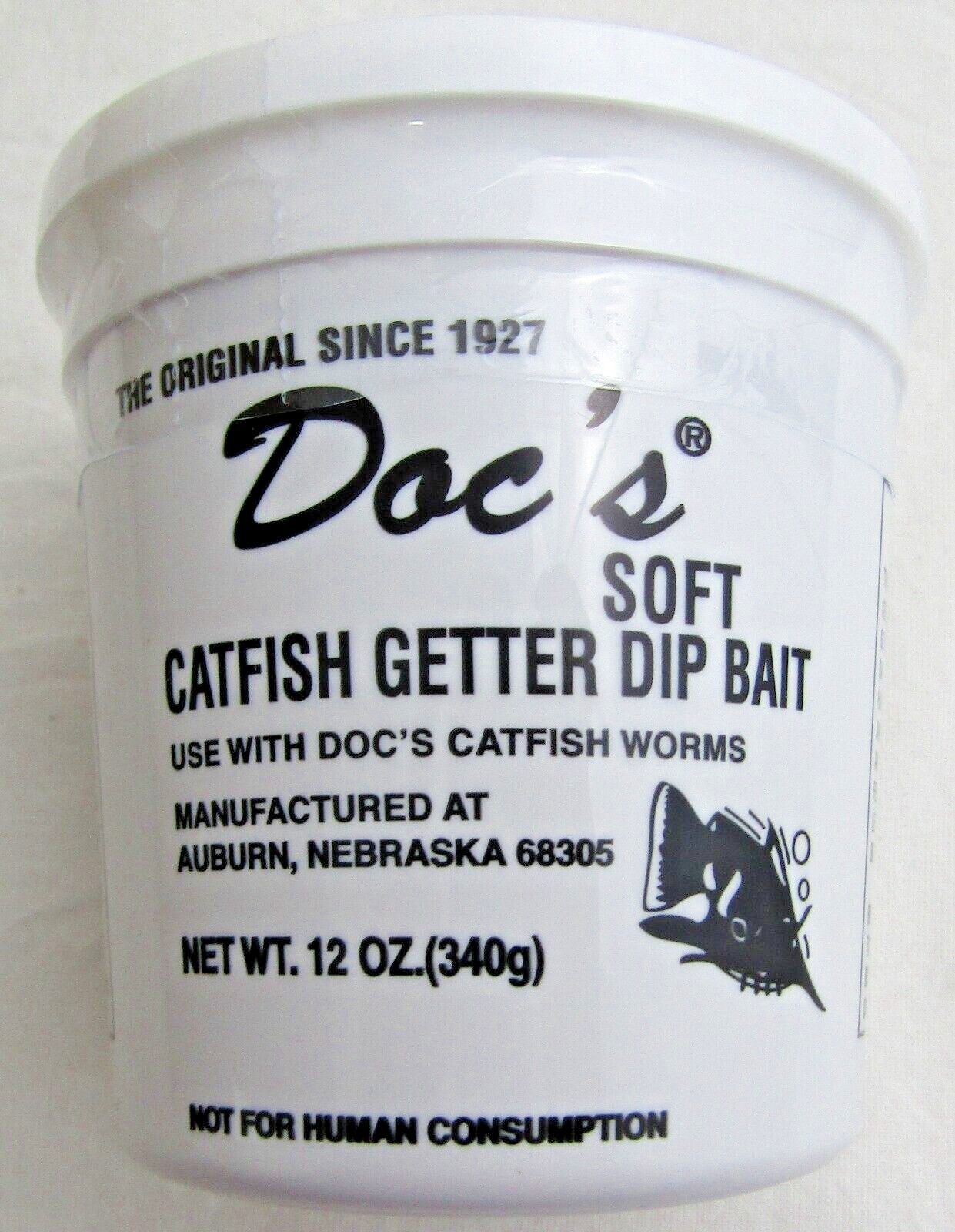1 CASE DOC’S HOT SUMMER EXTRA STIFF RECIPE CATFISH DIP BAIT 12-12 OZ TUBS