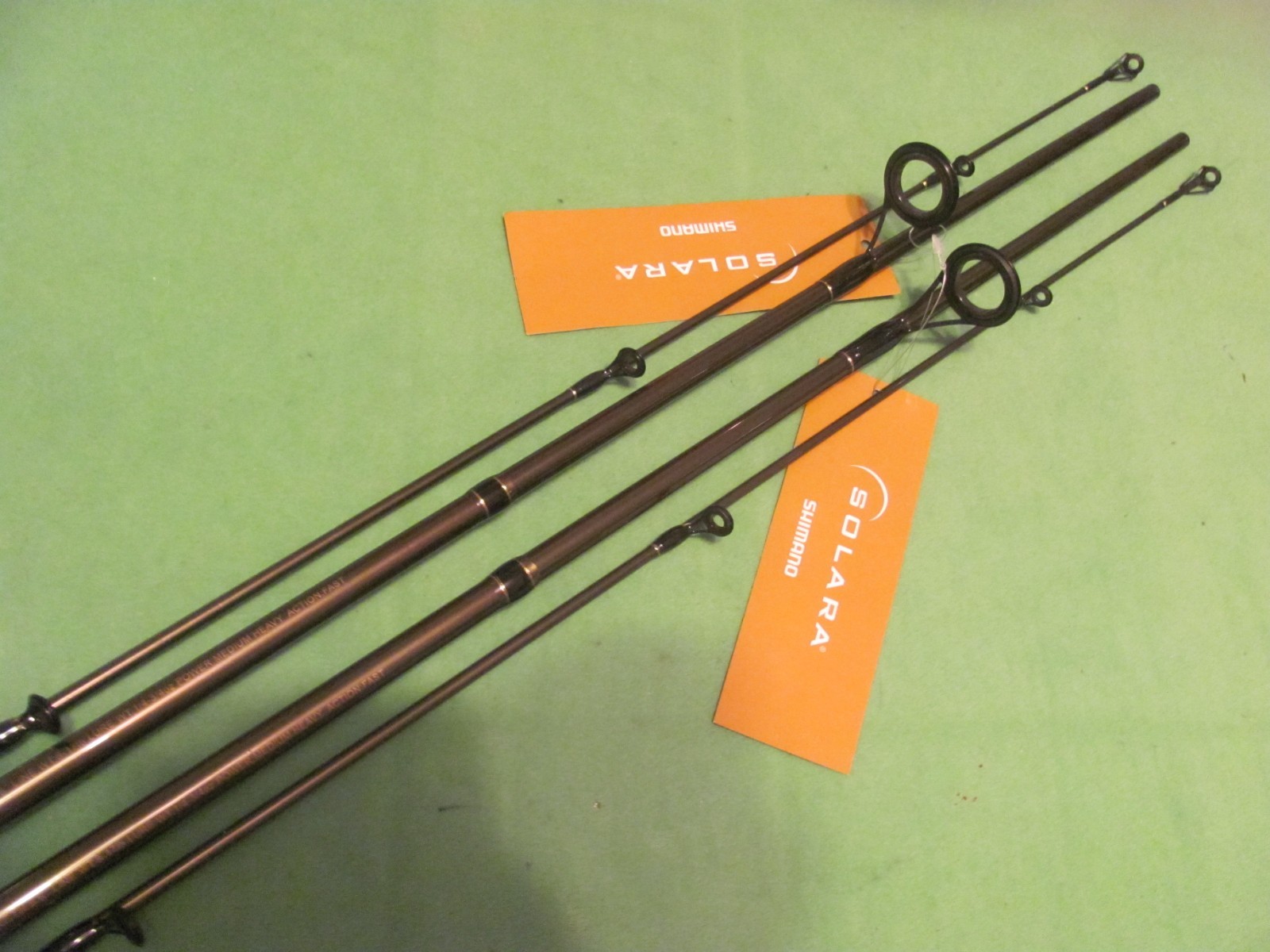 2) SHIMANO SOLARA 6′ 6″ Power Medium Heavy Action Fast 2-Piece Spinning Rods.