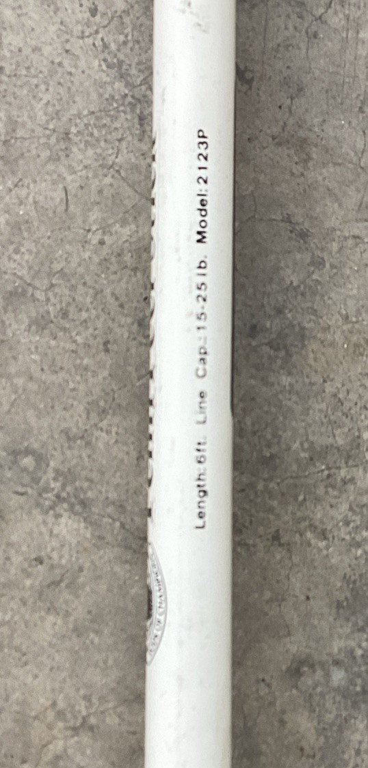 Vintage Penn Peer Stick Rod 2123P 6′ Saltwater 15 – 25 lb Split handle 4 guide