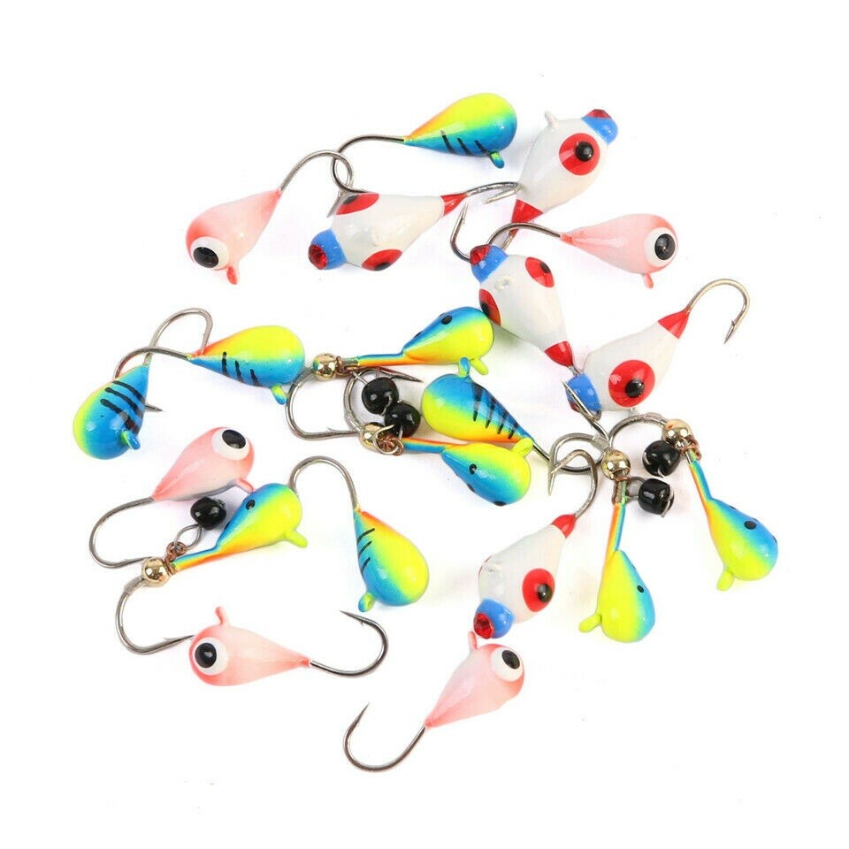 5pcs Ice Jig Japan Hook Winter Fishing Baits 12/14/16# Tungsten Ice Fishing Jig