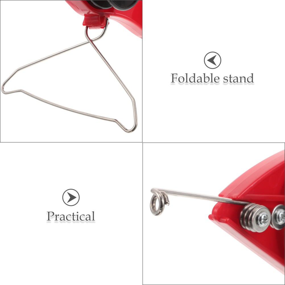Durable Mini Ice Fishing Rod Red Portable Stainless Steel Pocket Fishing Pole