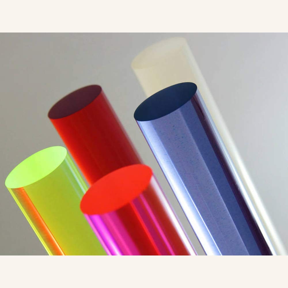 2 PCS Acrylic Lucite Rod Dowel 1/2 Inch 12.7mm x 24 Inch 610mm Blue Plastic