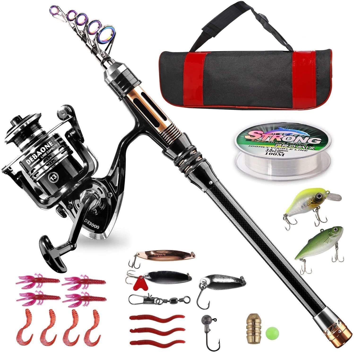 Complete Fishing Gear Set: 2.1m Telescopic Rod, Reel & More, For All Levels