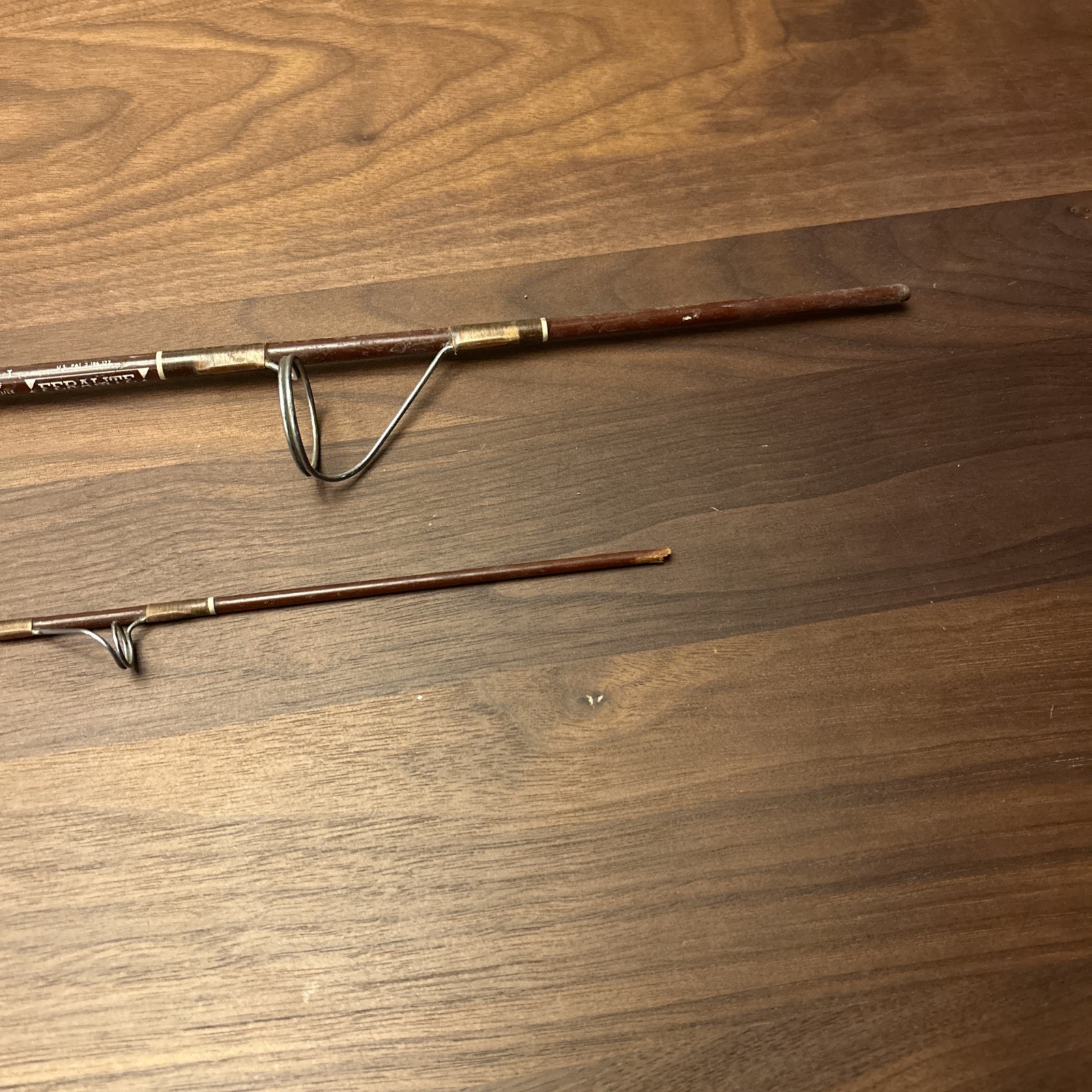 Vintage FENWICK Feralite FS65 Spinning 6’6″ Rod- USA- 3-6 lb test L7 Broken Tip