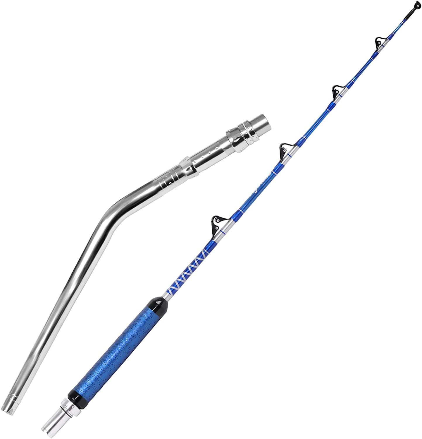 Bent Butt Trolling Rod 2-Pc Saltwater Offshore Conventional Roller Fishing Pole