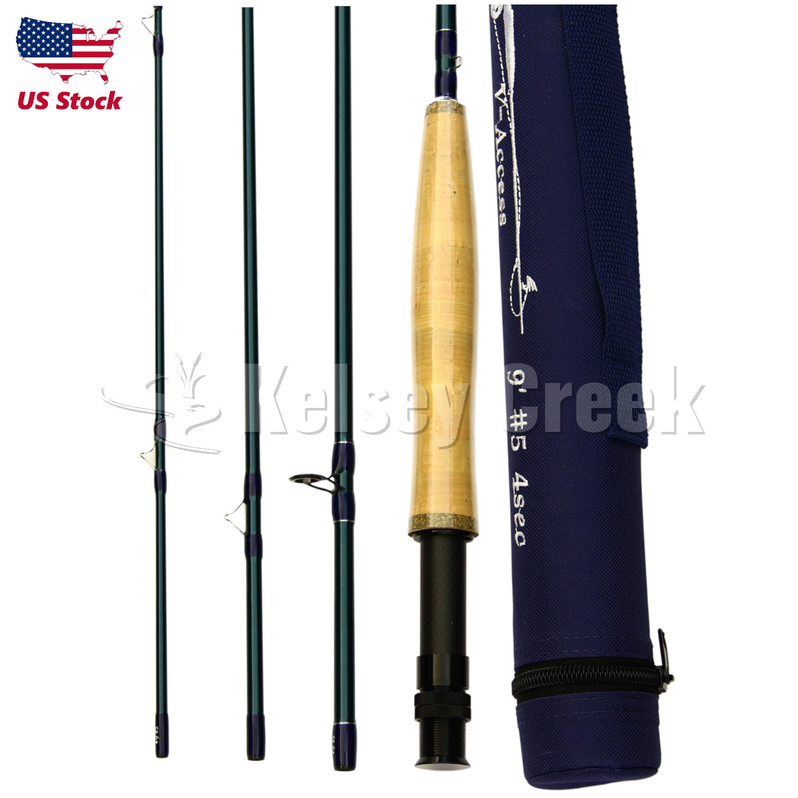 Maxcatch V-Access Fly Rod, 9′, 3-10wt, Fast Action, Graphite, Rod Tube