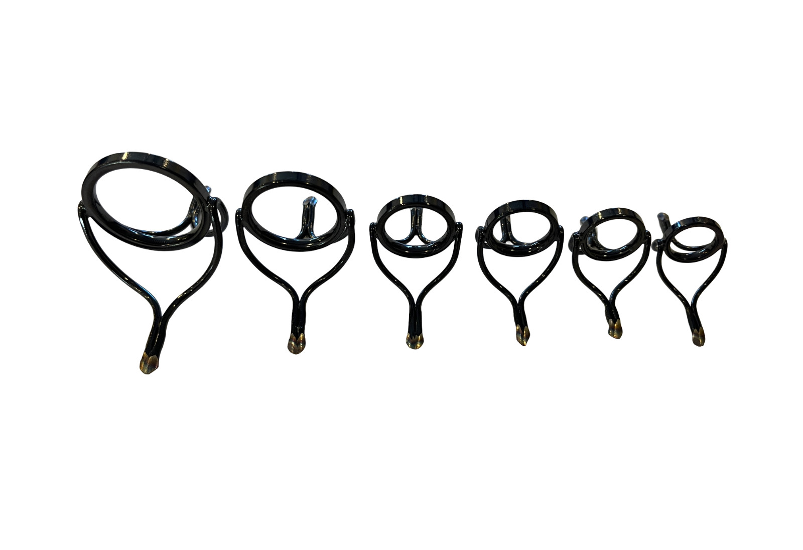 Rod Building Guide Set 9 Pack, Double Foot, Silver or Black Very Durable