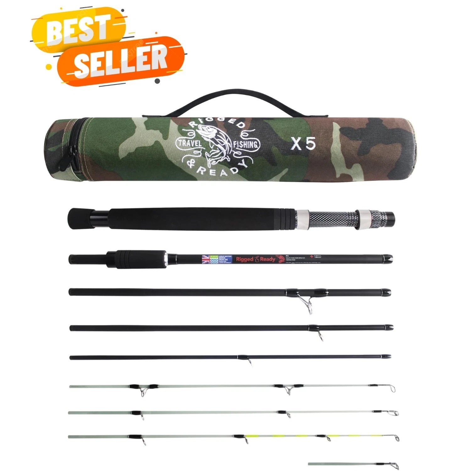 Rigged & Ready X Series Travel Fishing Rods. 6 Super Compact Combos and Rods,…