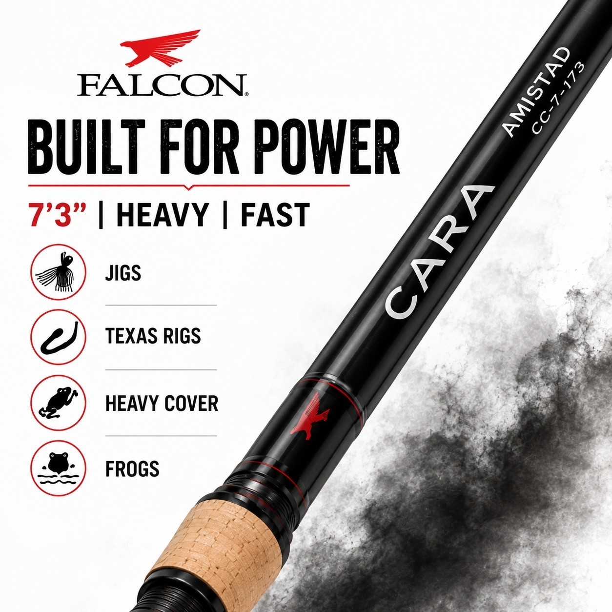 Falcon Cara Amistad CC-7-173 Casting Rod 7’3” Heavy Fast Bass Fishing Rod