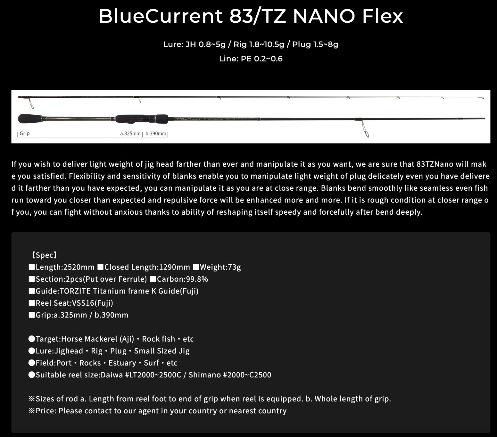 Watch Product Video-YAMAGA Blanks BlueCurrent 83/TZ NANO Flex Fishing Rod A3