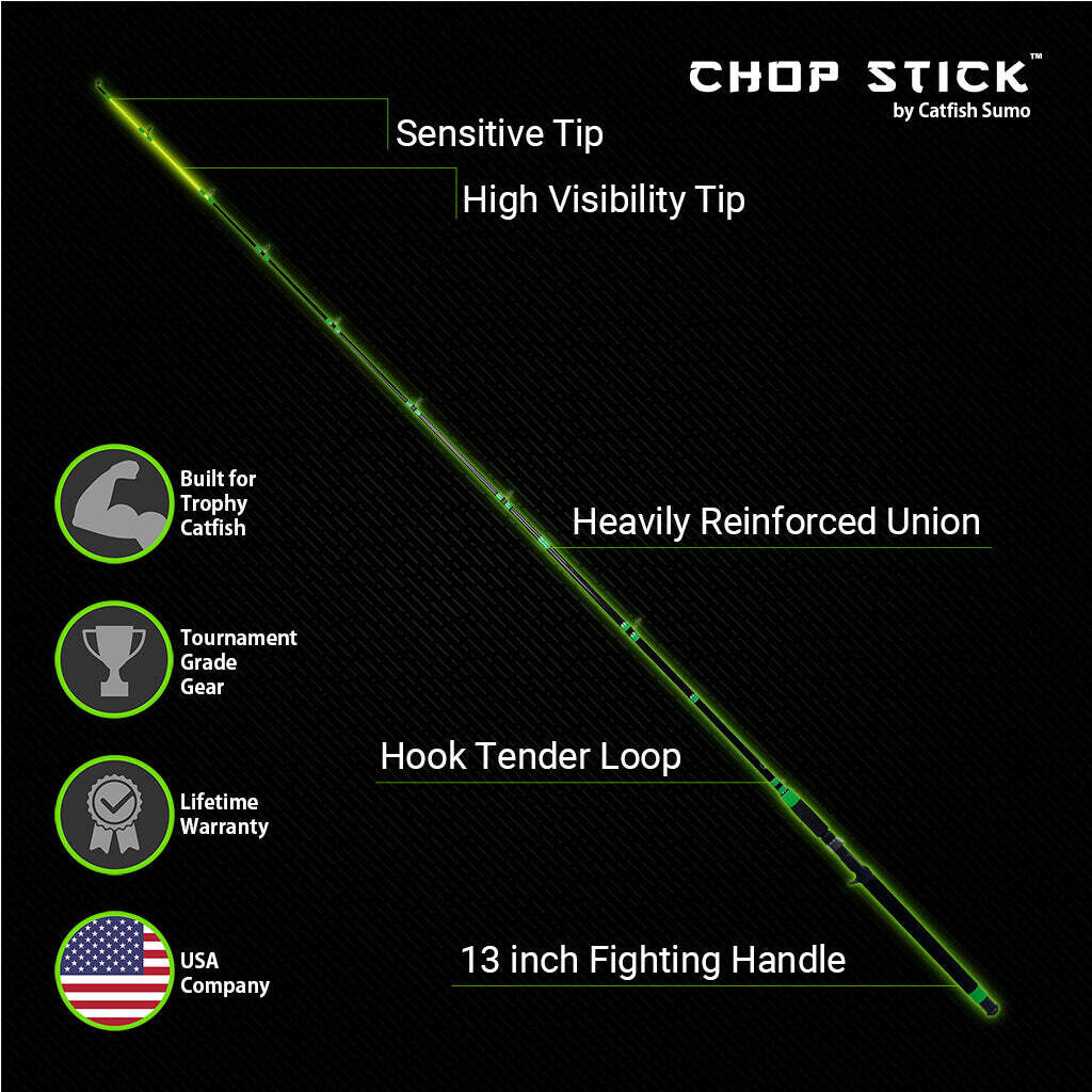 Trophy Catfishing Rod: Casting, Spinning. 7 ft, 6in, Medium-Heavy, EVA Foam 2pcs