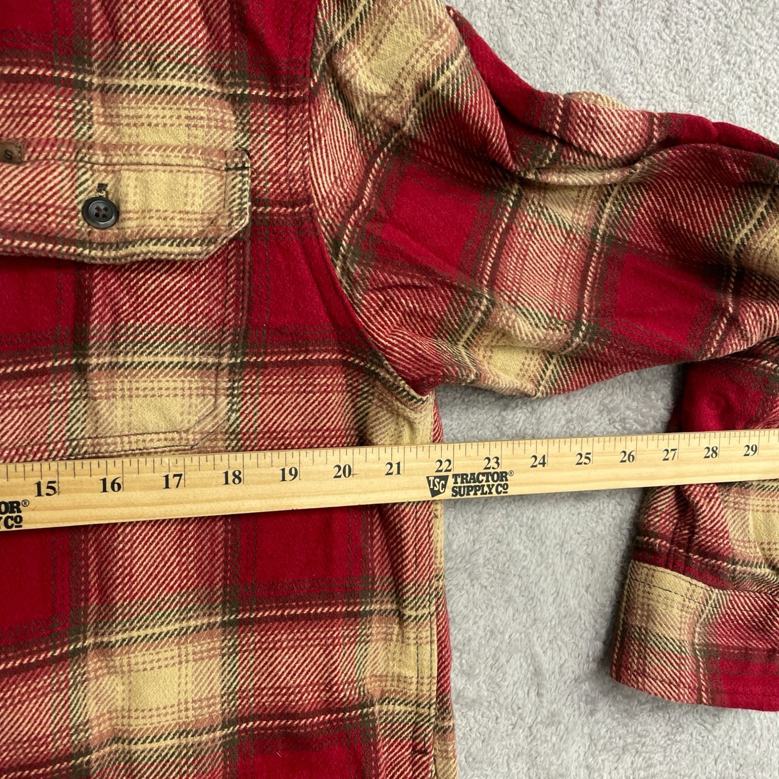 Orvis Men’s M Red Plaid Flannel Shirt Jacket Long Sleeve B1171