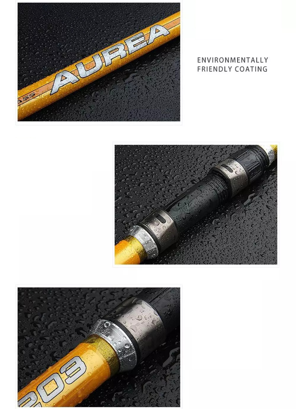 Surf Casting Fishing Rod 3-Piece Carbon Fiber Travel Rod Portable~14 ft