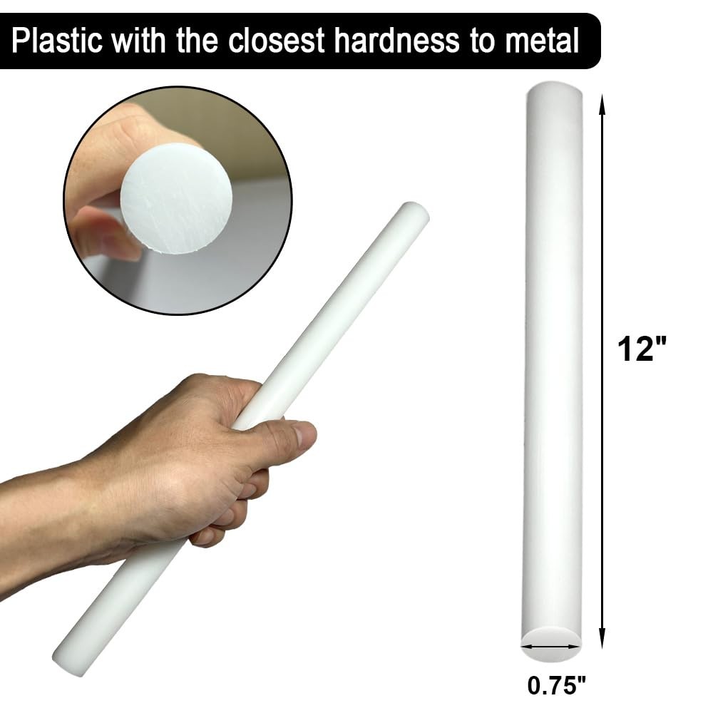 2Pack Round Acetal Copolymer Rods – 3/4 -Inch Diameter and 12-Inch Length Opa…