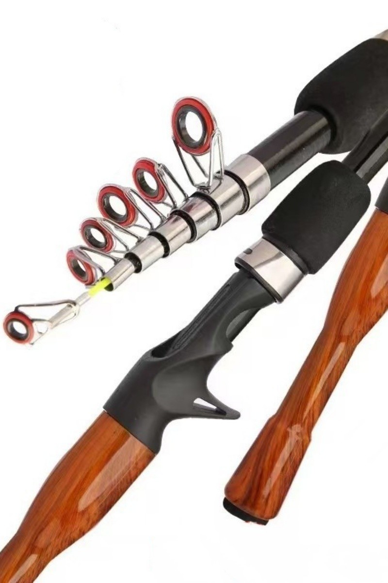 Mini Fishing Spinning Casting Rod 1.3-1.8m Telescopic Carbon Fiber Pole Sea Bass
