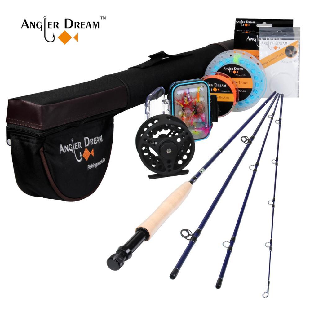 8’4” 3WT 4Pieces Carbon Fly Fishing Rod and Reel Combo Set 3/4WT Reel Rod Combo