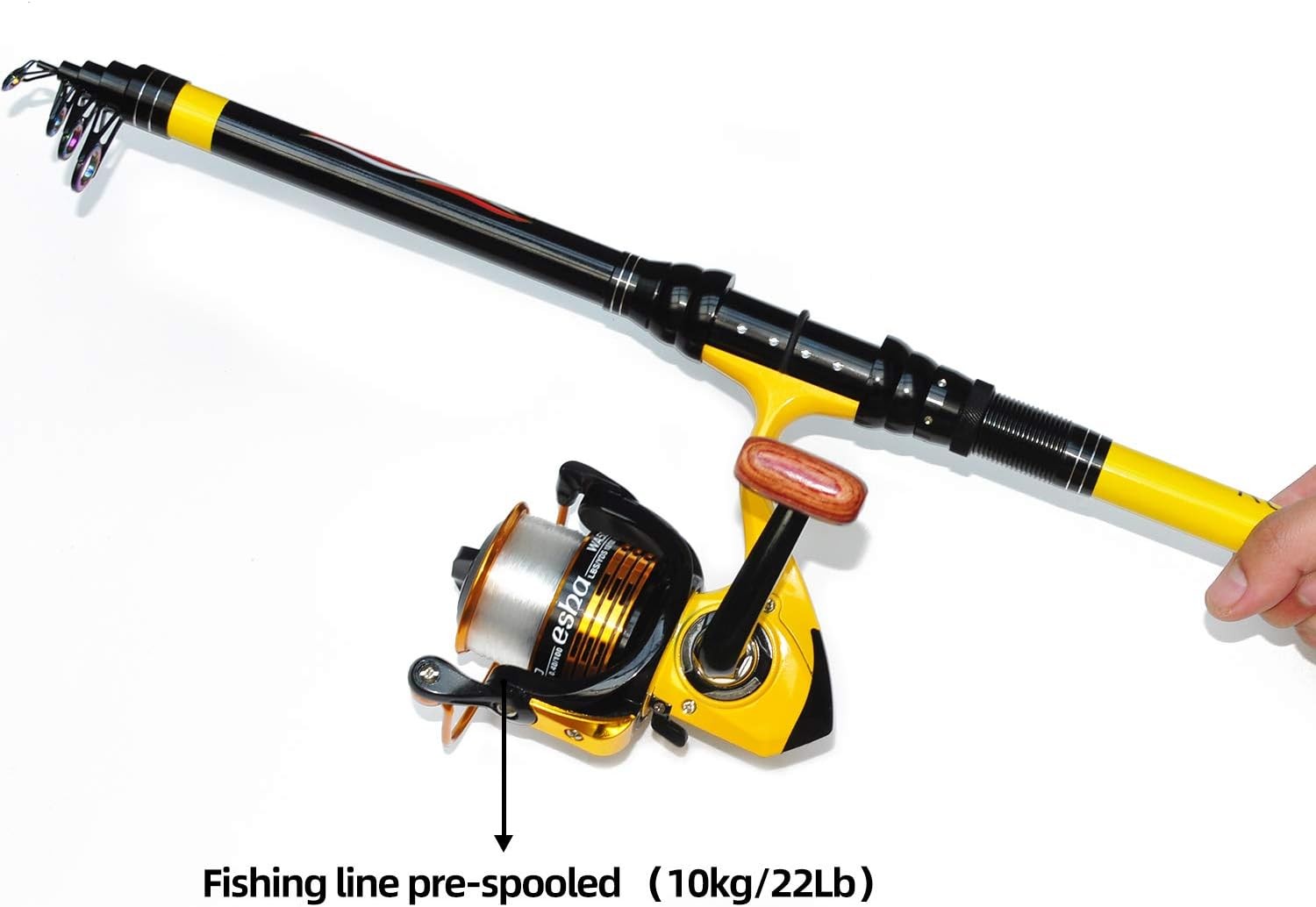 Fishing Rod and Reel Combo, Medium Heavy Telescopic Rod Kits for Travel