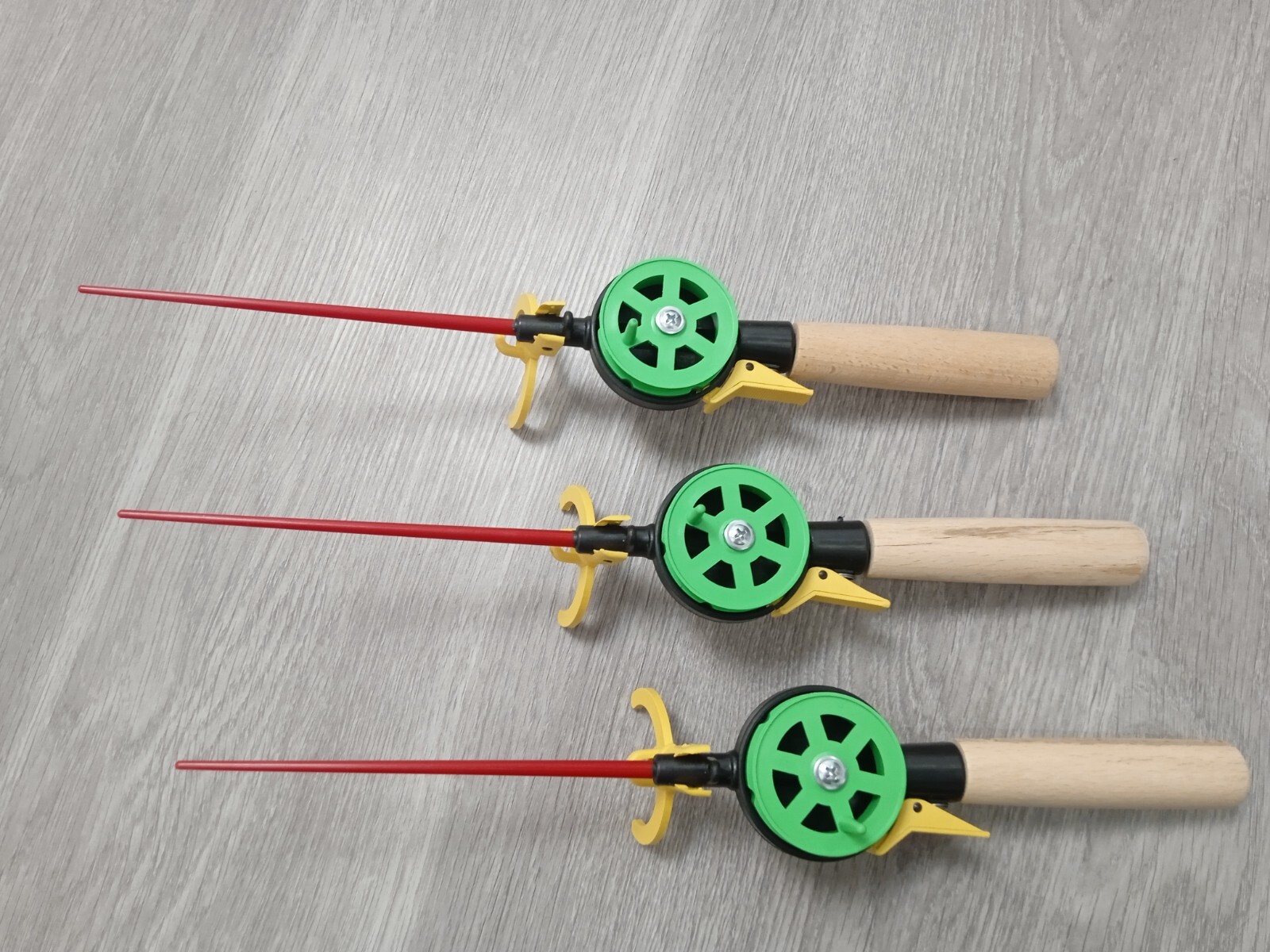3 pcs Ice winter fishing rod ice vertical jig mormyshka wooden holder