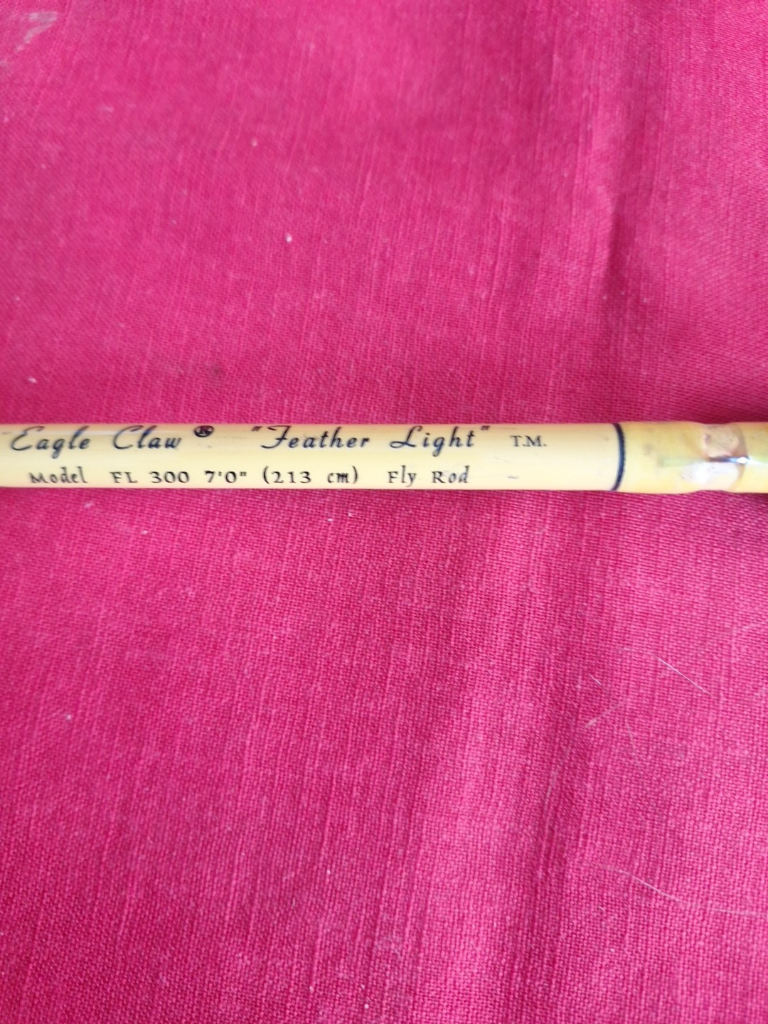 Awesome Eagle Claw Feather Light 7′ Fly Rod FL 300 6 Wt W/Tube Yellow 2 Pc Glass