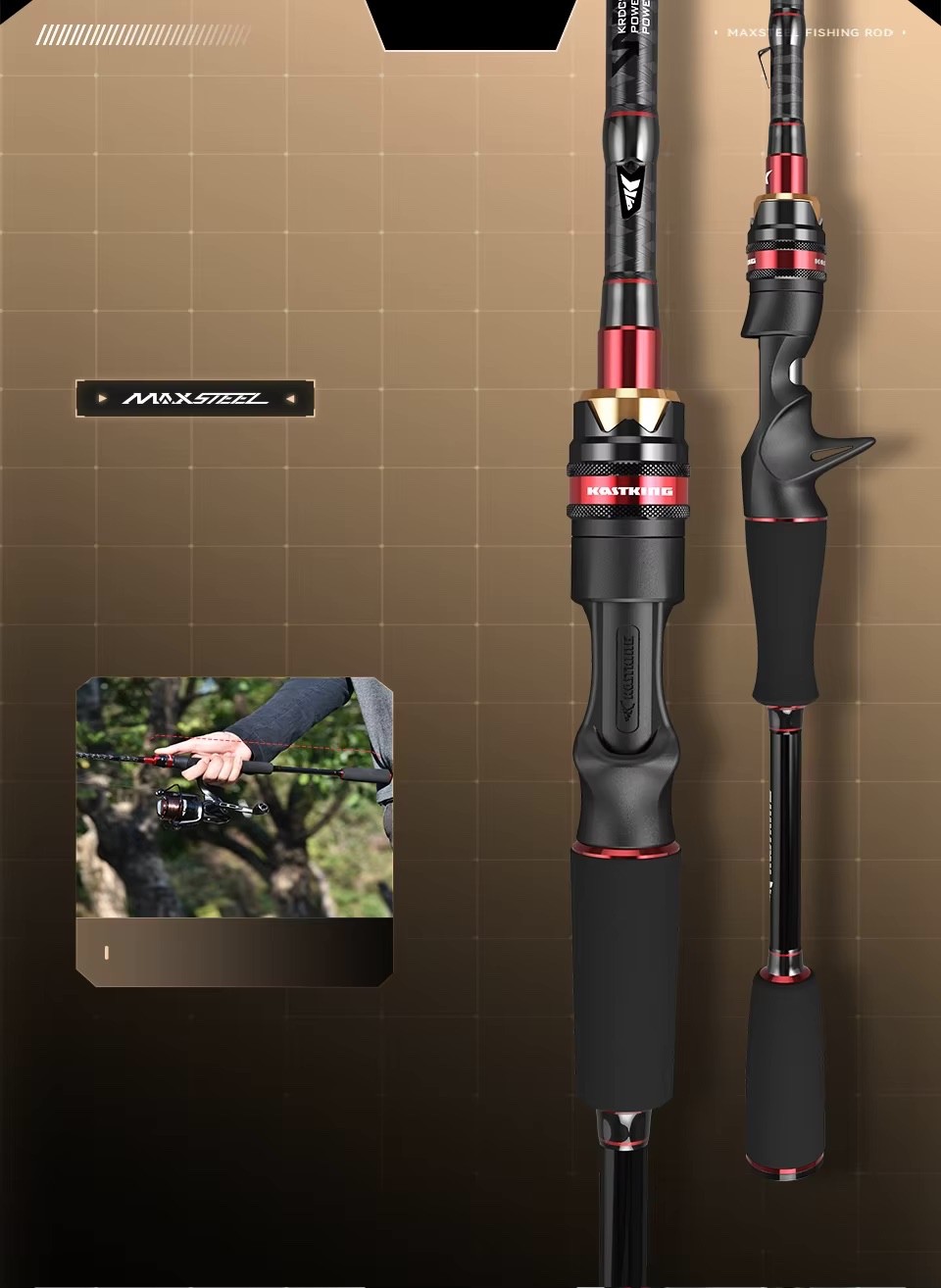 KASTKING MAXSTEEL Fishing Rod Sea Saltwater Freshwater Fishing Rods Cast & Spin
