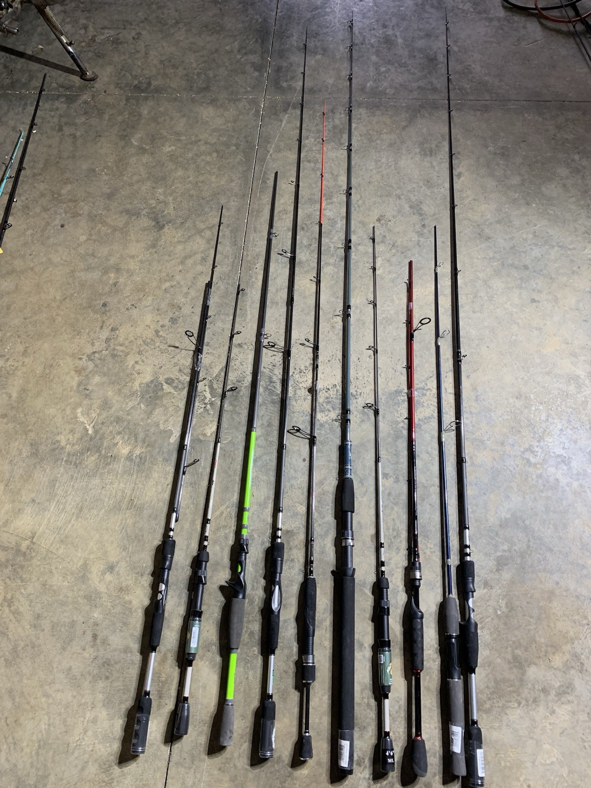 LOT OF 10 BASS PRO SHOPS FISHING RODS (BROKEN)