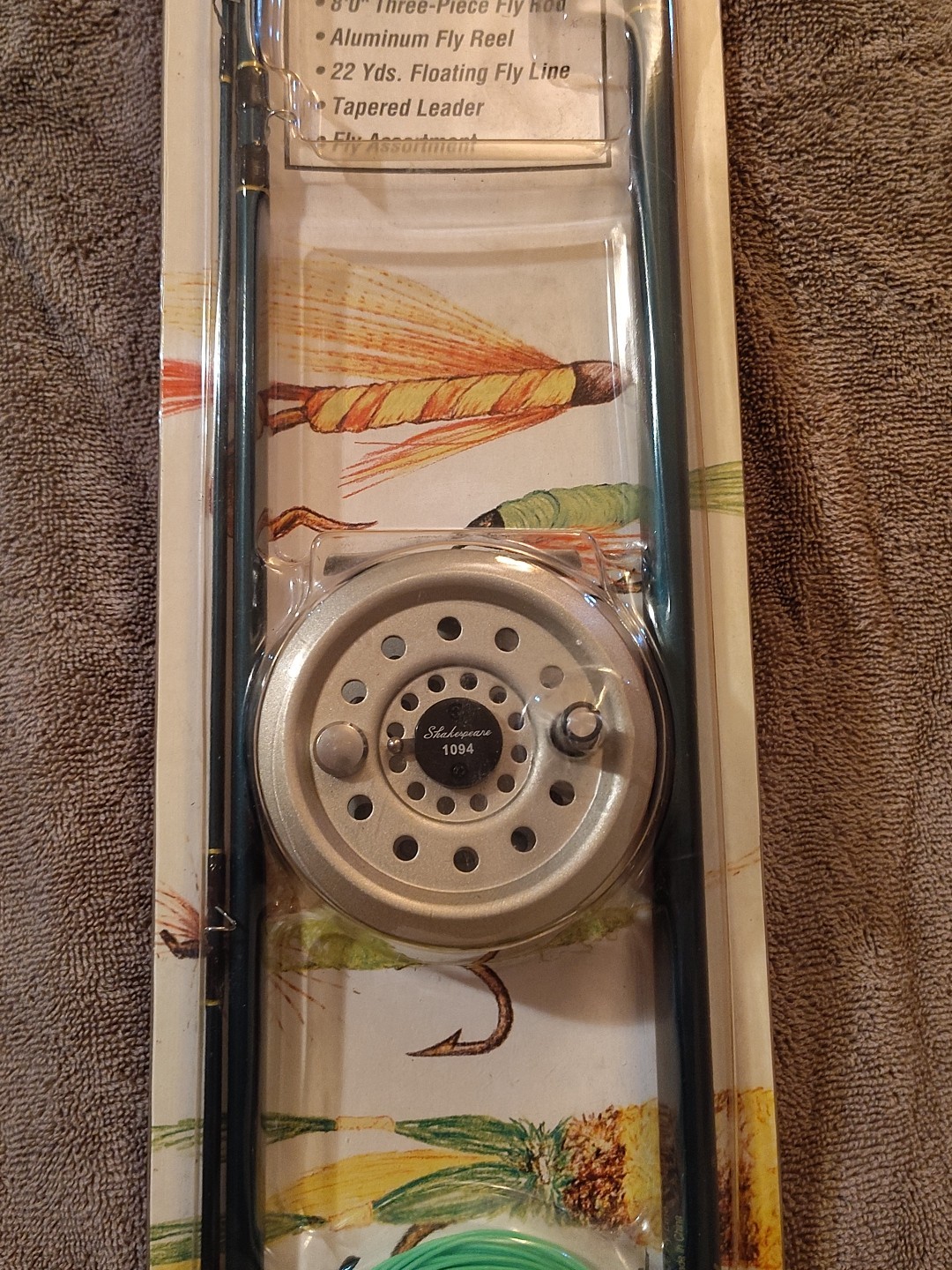 New Vintage Sealed Shakespeare Complete Fly Rod Fishing Kit 8Ft & Accessories