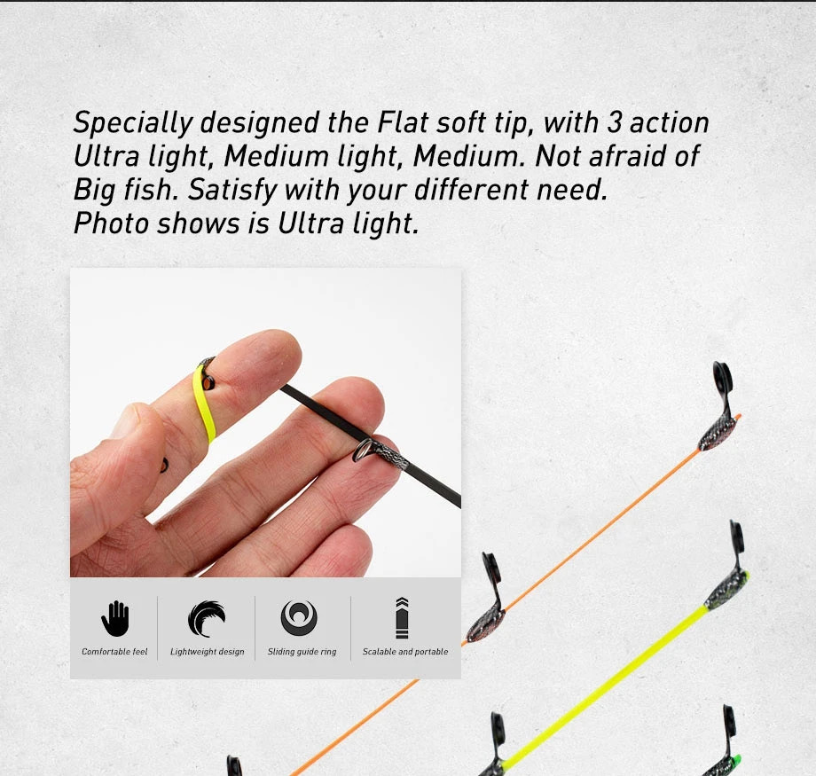 Fishing Rod 50cm Fishing With Flat Tip Quality Glass Fiber Tip With Cork Handle