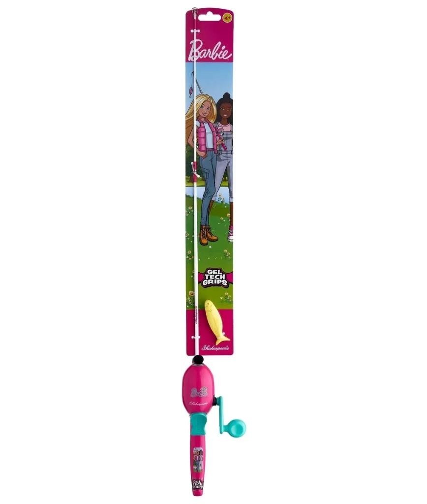 Shakespeare Kids Barbie 2′ 6″ Fishing Rod Pole w/Practice Casting Plug