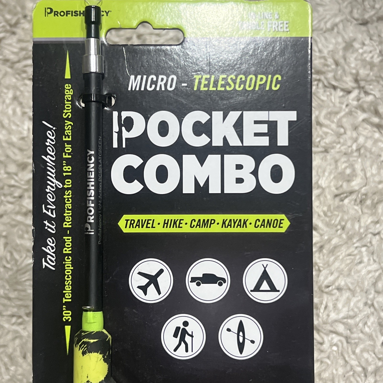 NEW PROFISHIENCY POCKET COMBO 30″ TELESCOPIC FISHING ROD MICRO SPINCAST REEL