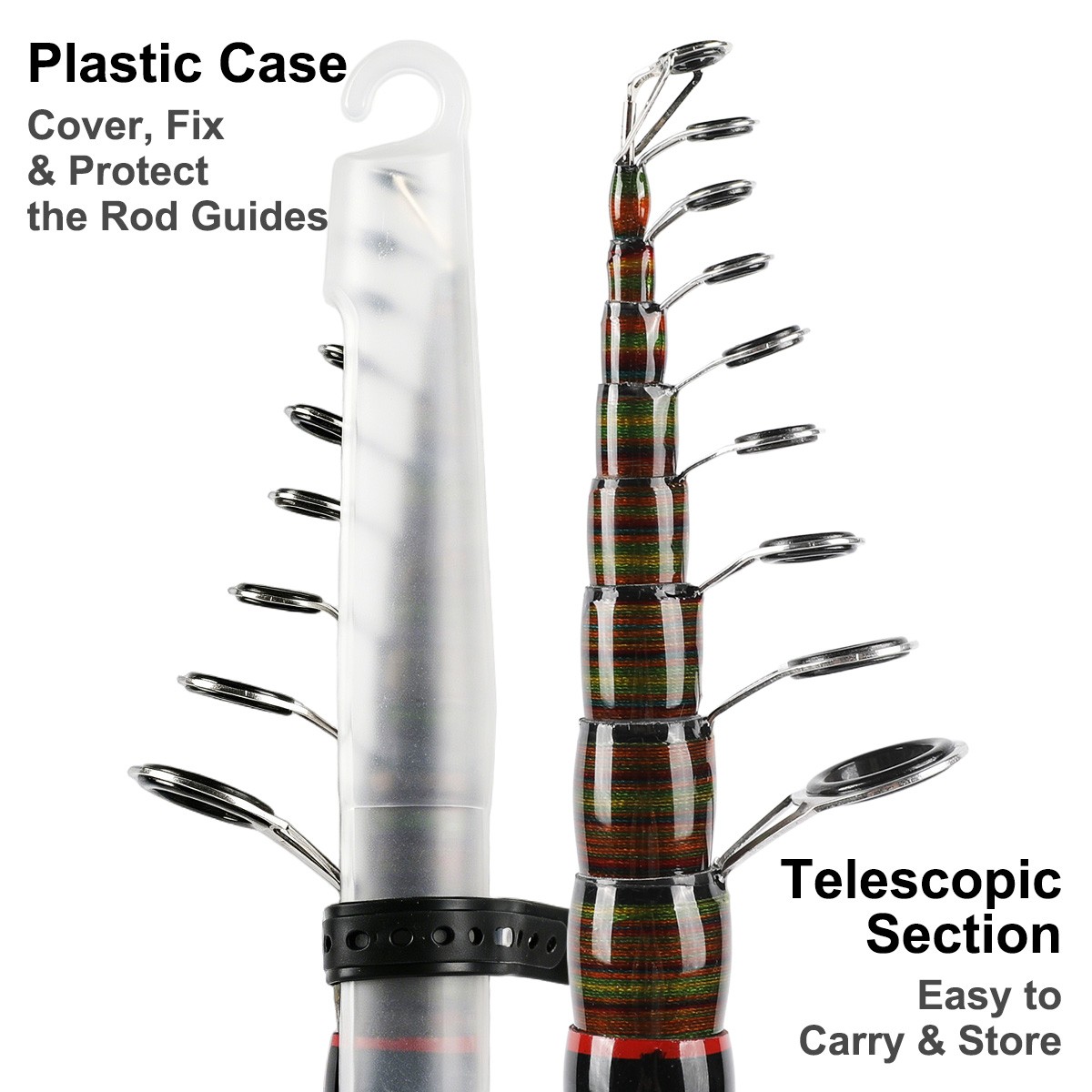 2m-3m Carbon Fiber Fishing Rod Short Pocket Spinning Pole Telescopic Fishing Rod