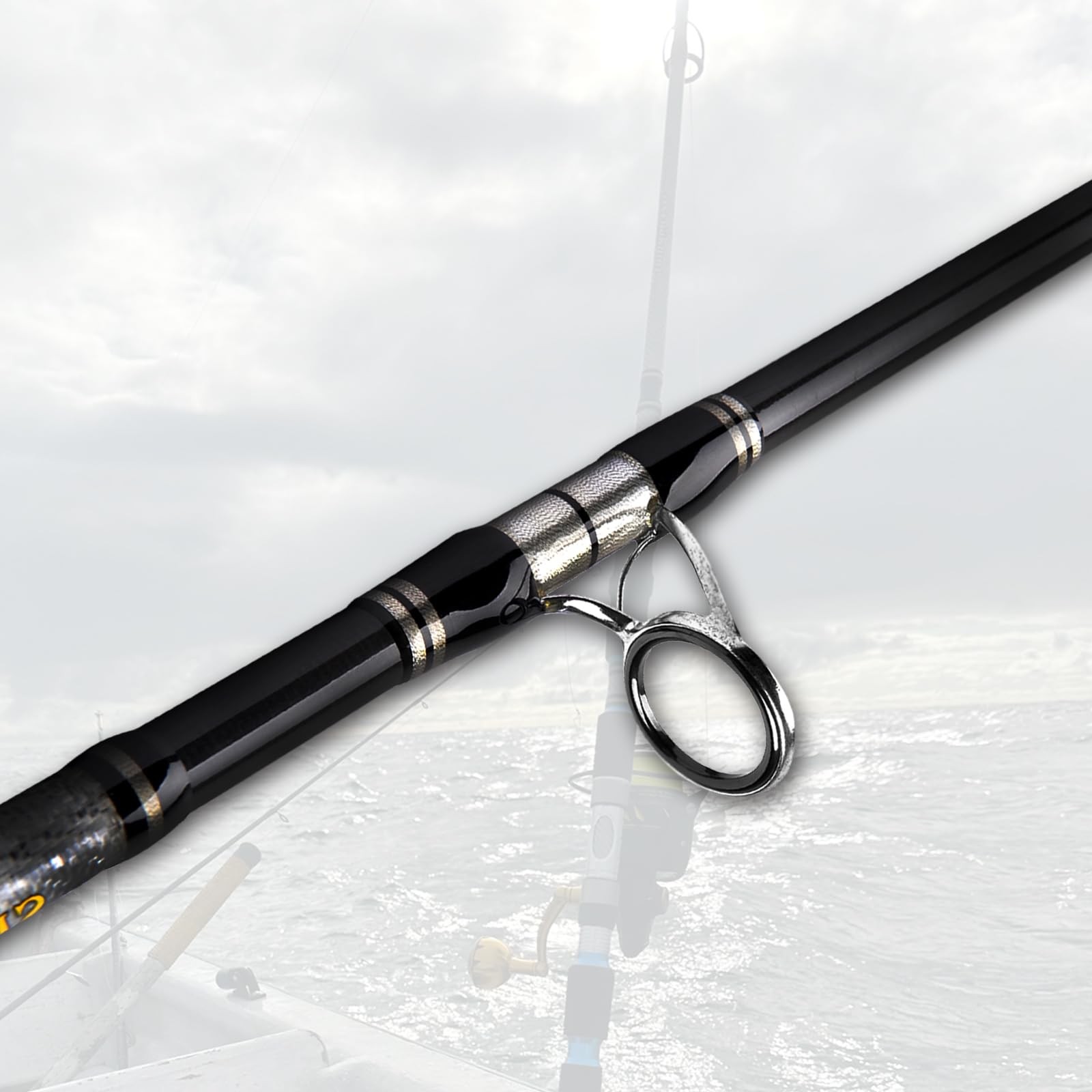 Fiblink 3-Piece Spinning Rod Heavy Spinning Fishing Rod Portable Fishing Rod