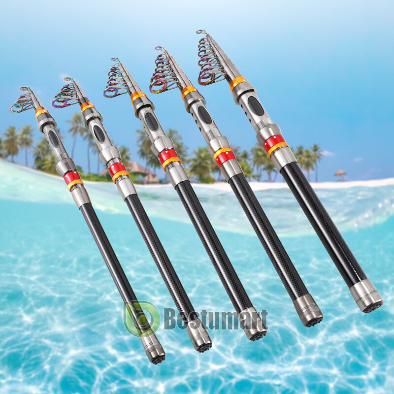 Carbon Fiber Telescopic Fishing Rod Sea 1.8-3.6 Saltwater Portable Spinning Pole