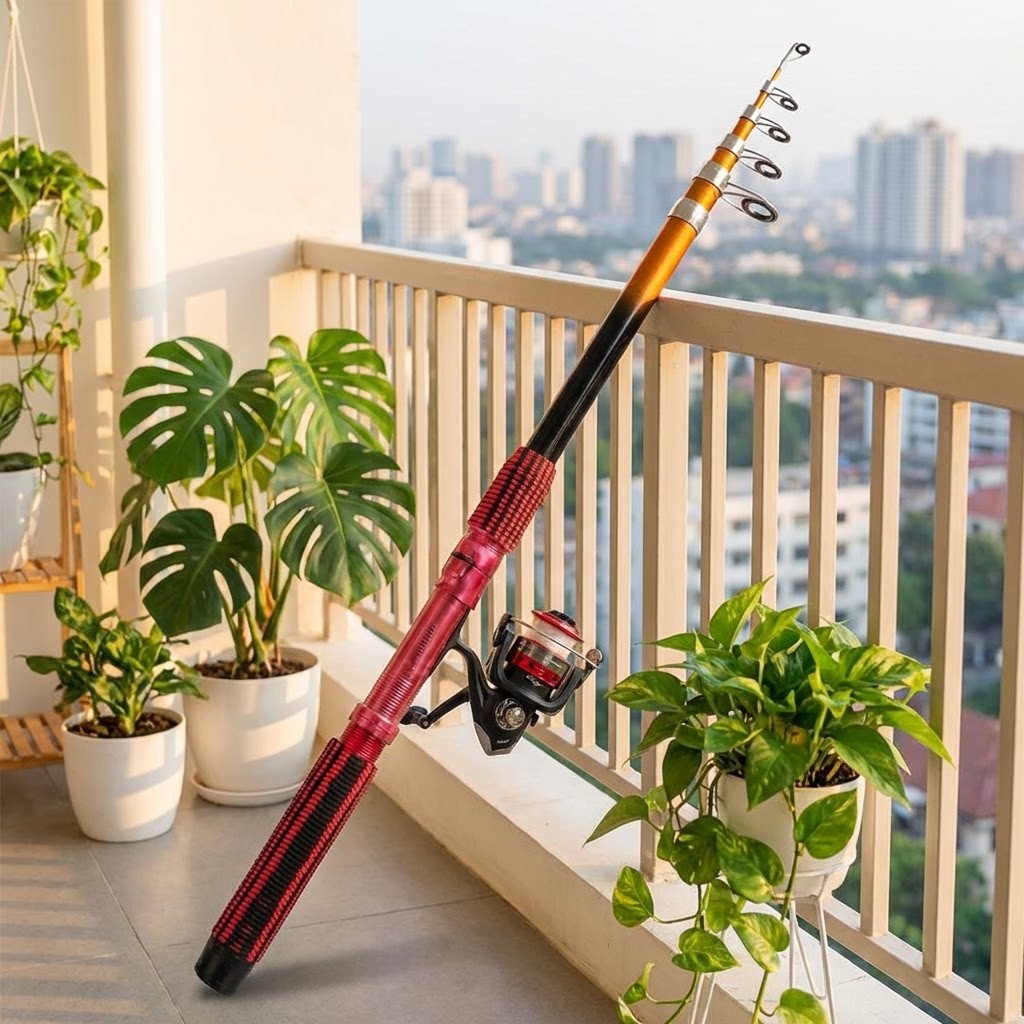 Surf Casting Rod 1.8m Telescopic Extra Hard Fiberglass Sea Fishing Rod