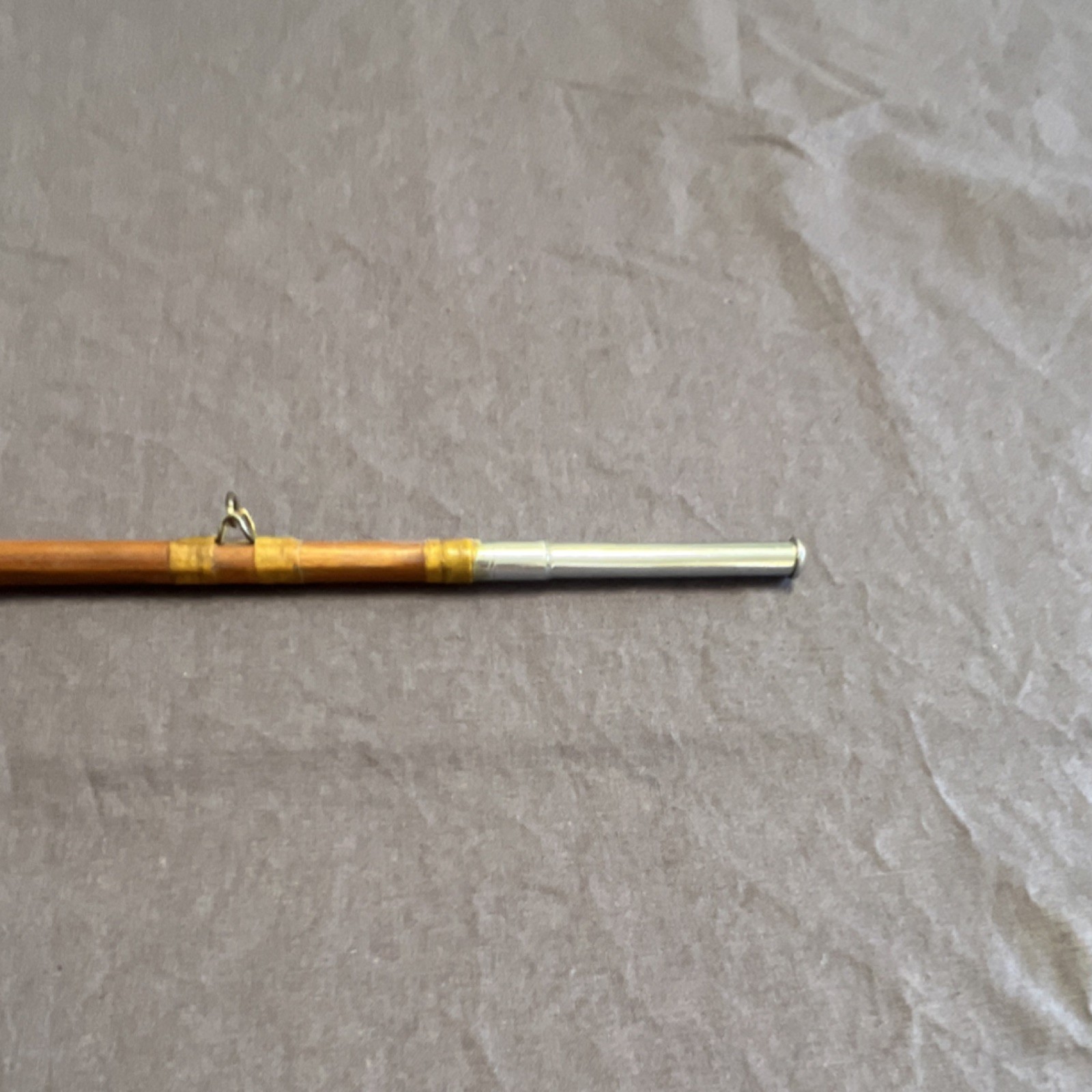 Bamboo Fly Fishing Rod 8ft 6in 4pc 6wt Cork Handle Cloth Bag Vintage