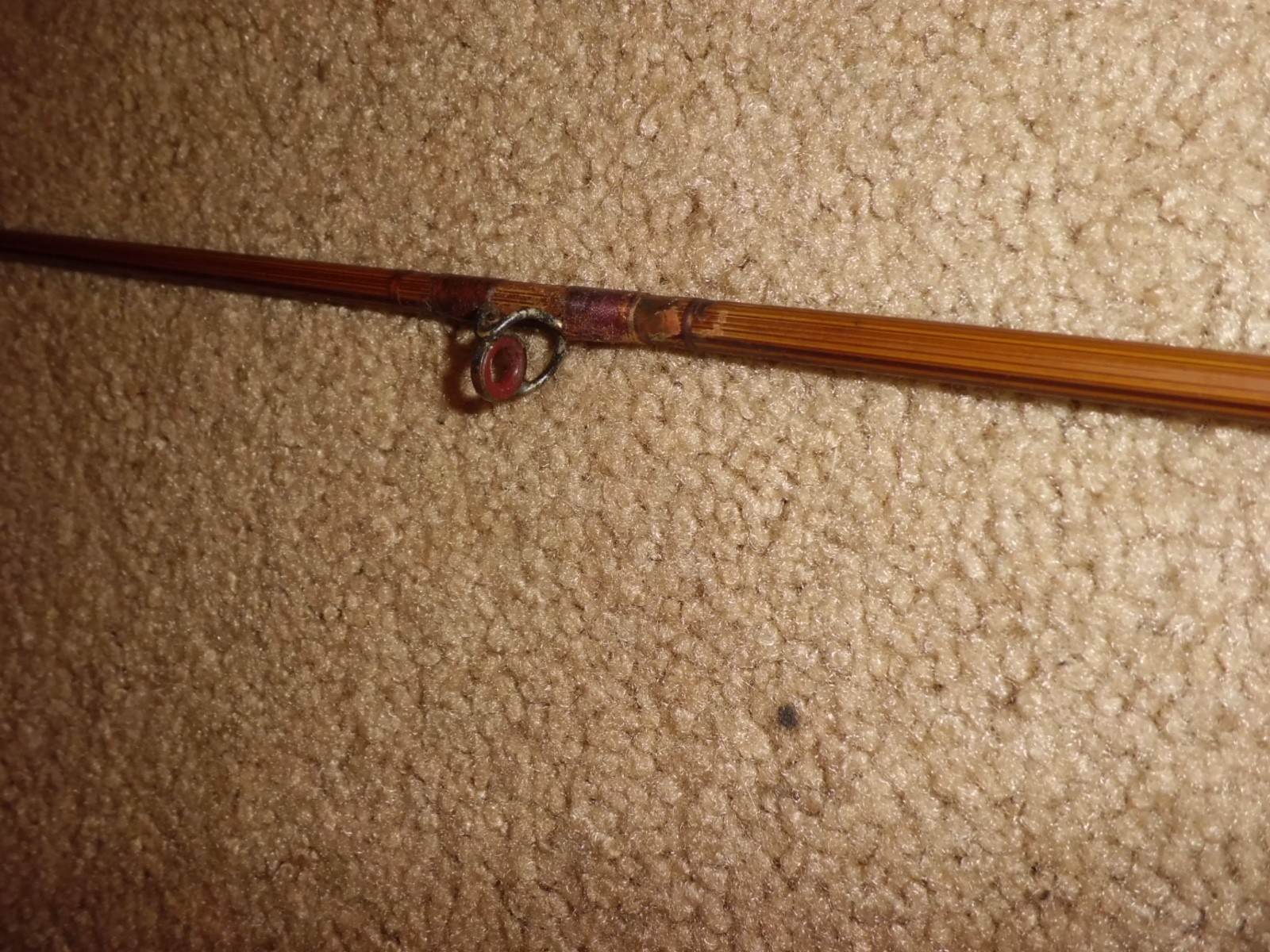 Vintage HEDDON PAL METAL BAMBOO LIKE FINISH BAITCASTING 5’6″ ROD w/ AGATE GUIDES
