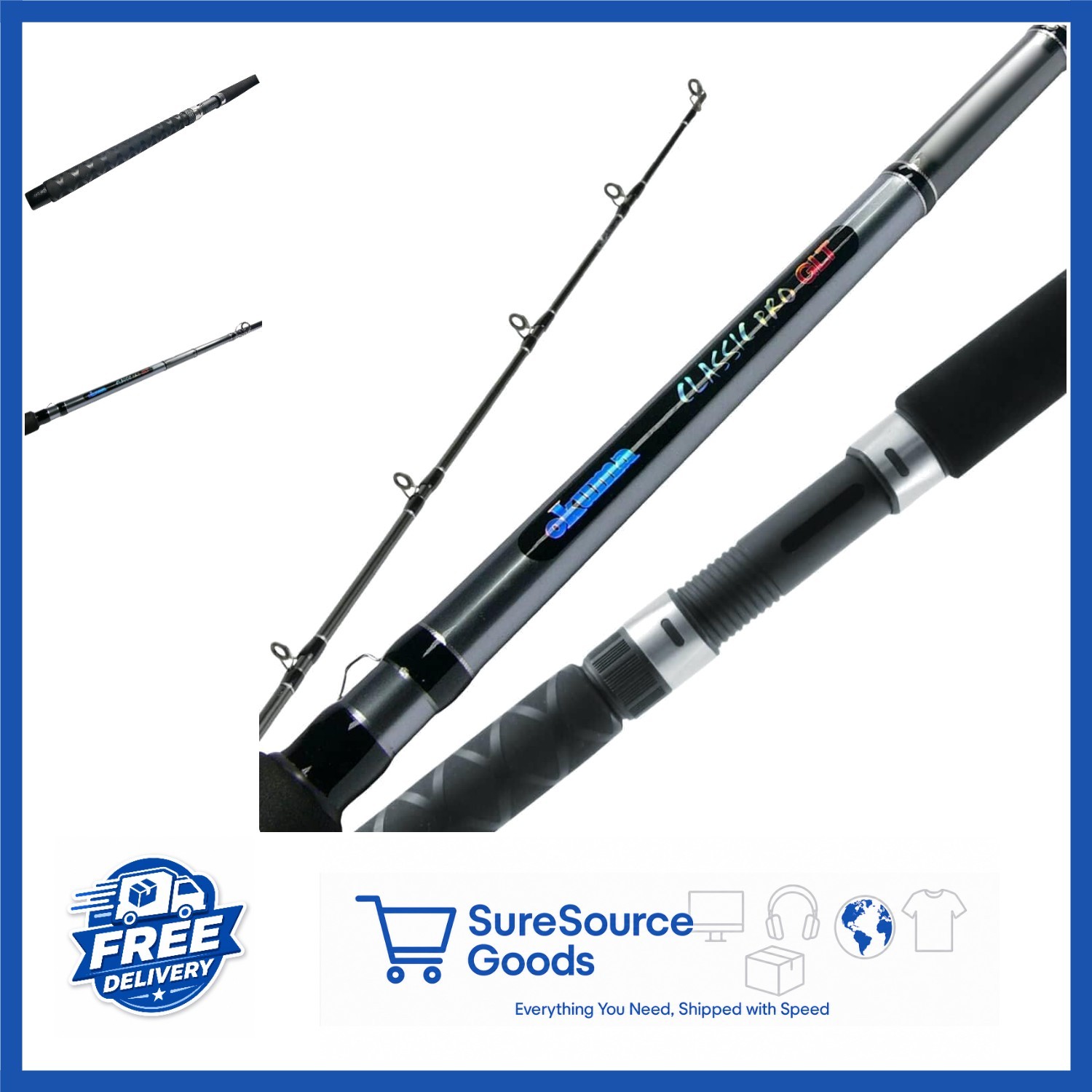 Medium Power Trolling Rod Classic Pro GLT 7.5ft Black for Fishing Enthusiasts