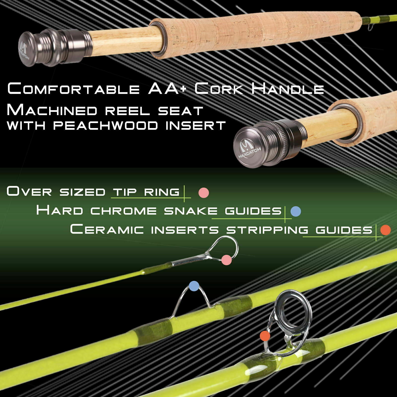 Ultralite Small Streams Fly Fishing Rod 1/2/3WT 6’/6’6″/7’/7’6″ Panfish/Trout