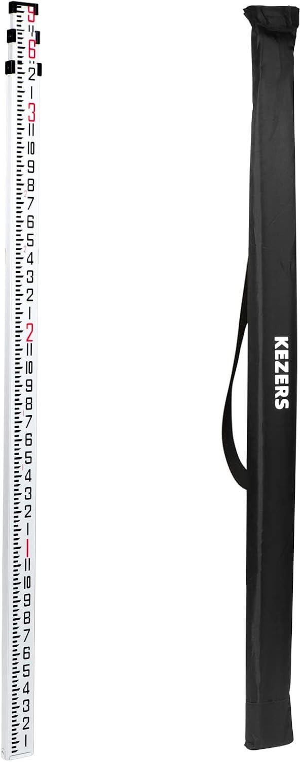 9 FT Dual Sided Aluminum Grade Rod – Telescopic & Portable with Carrying Case