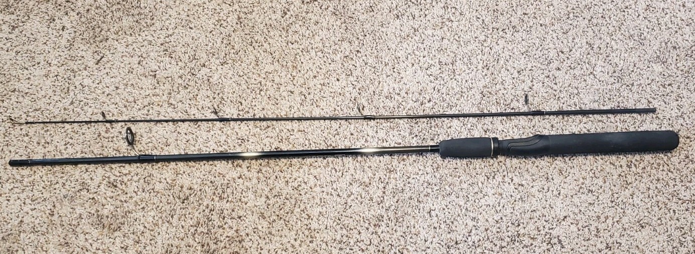 Zebco Gold Graphite Spinning Fishing Rod Model ZGS60ML 6′ Medium Light 2 Piece