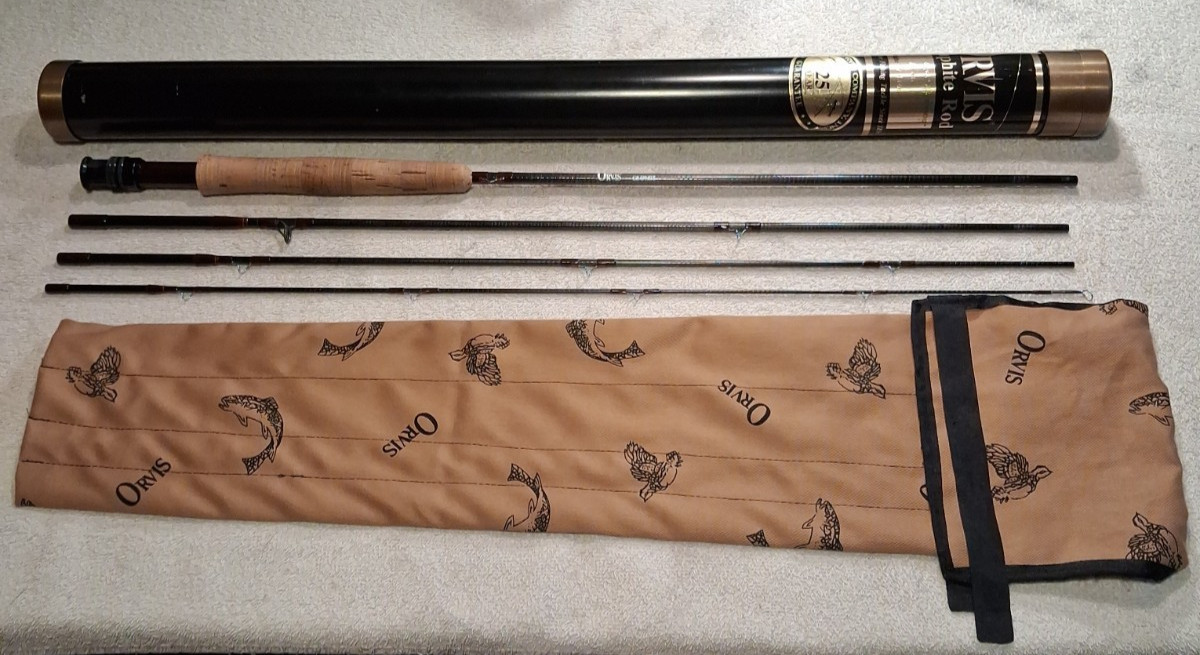 Orvis Fly Rod “All Rounder” Graphite 8′ 4pc 3-1/8 oz. 7 Line,Original Sock,Tube
