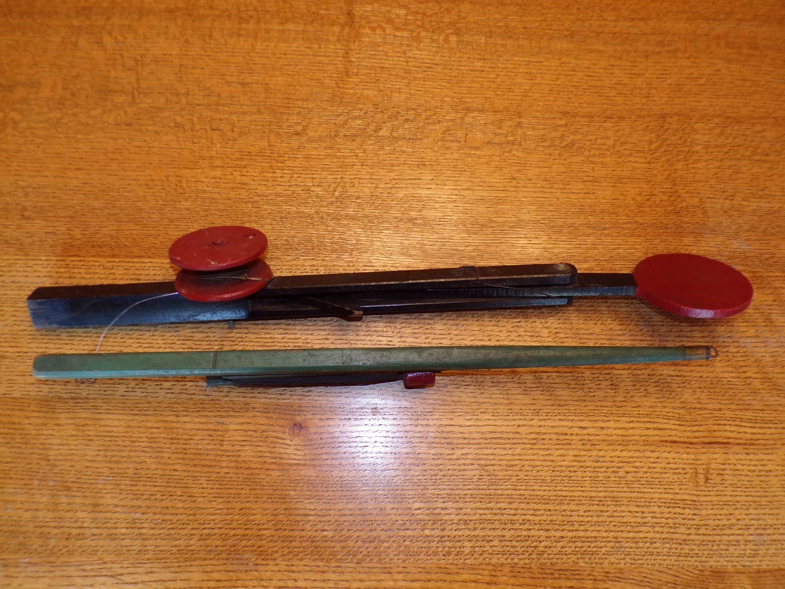 Antique Vintage Wood Hand Carved Made Ice Fishing Tip Up Pole Rod Outdoor Decor