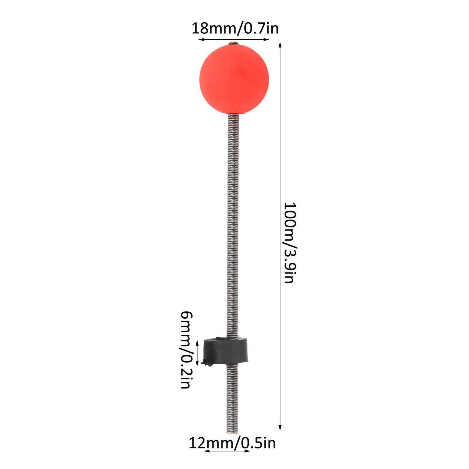 5PCS Mini Winter Ice Fishing Rod Top Tip Portable Outdoor Fishing Rod Red Ball